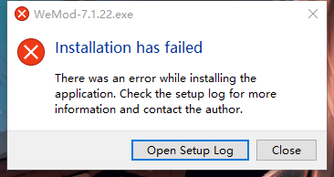 wemod安装出现失败 Installation has failed-老杨电玩